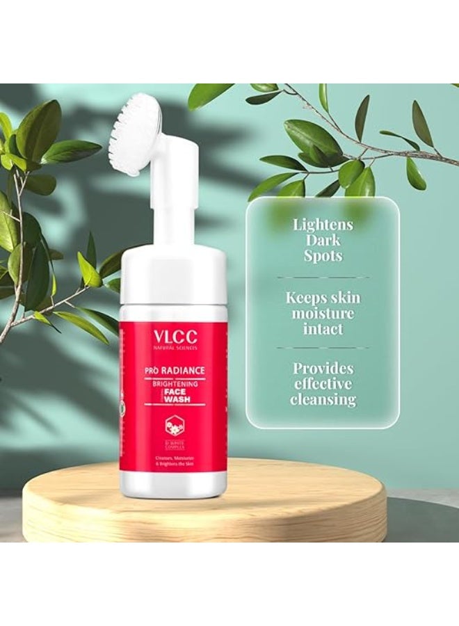 VLCC Pro Radiance Skin Brightening Foaming Face wash - 100ml | Reduce Melanin, Lighten Dark Spots, Cleanses Skin, and Evens Out Skin Tone | With Acai Berry, Nutmeg oil, and D-White complex. - Image 4